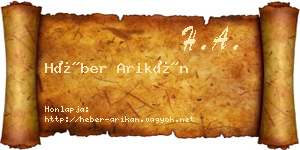 Héber Arikán névjegykártya